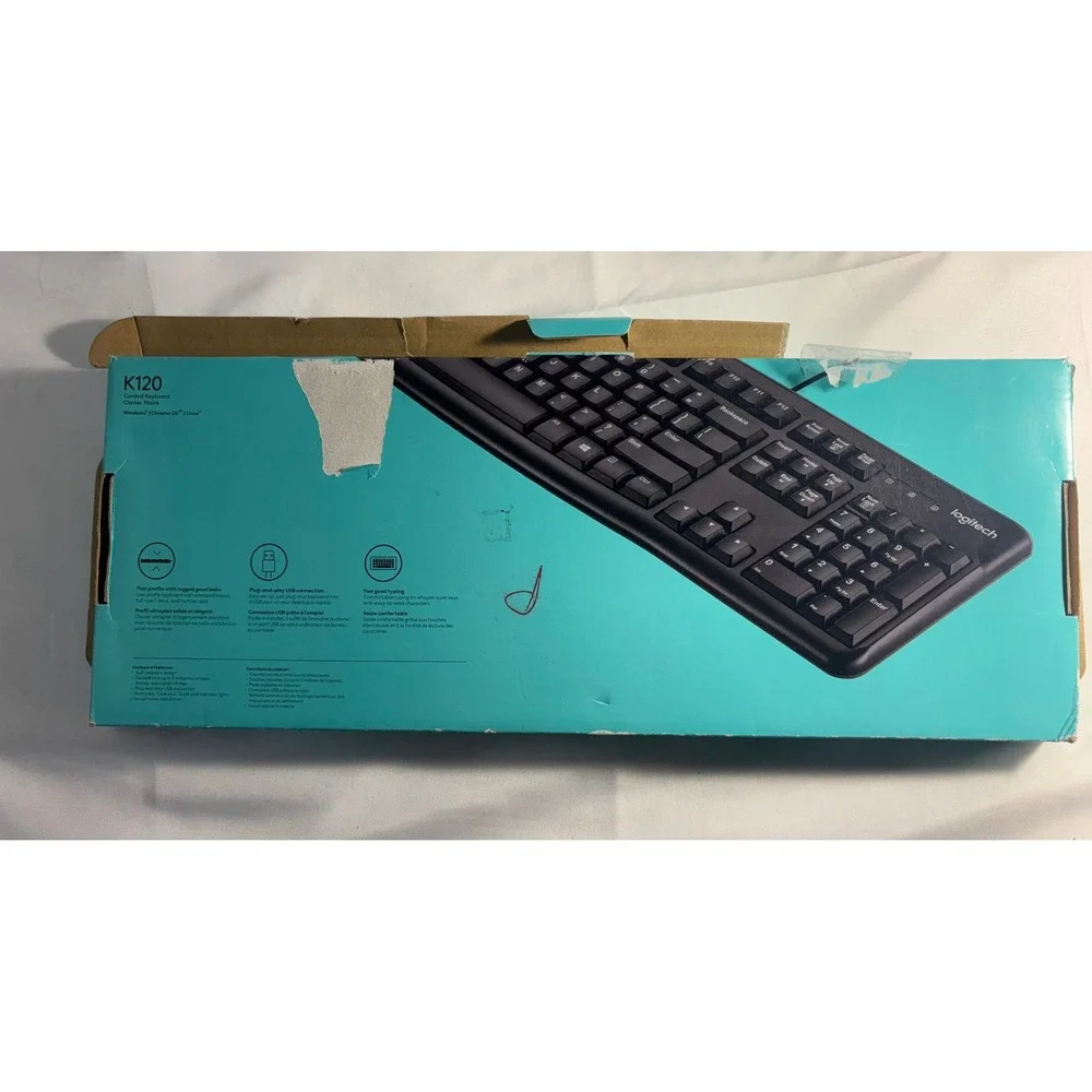 Logitech K120 Wired Keyboard Full Size USB Black 920-002478